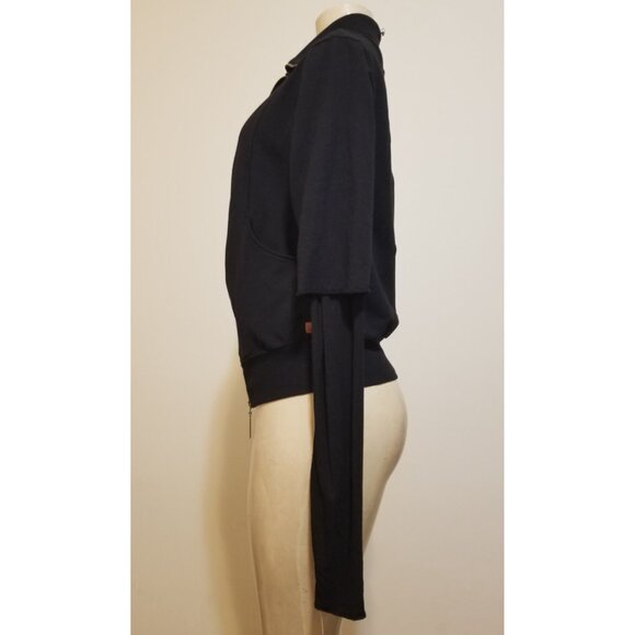 PEACE LOVE WORLD BLACK STRETCH  JACKET ZIP FRONT SIZE S #851 - Picture 3 of 10